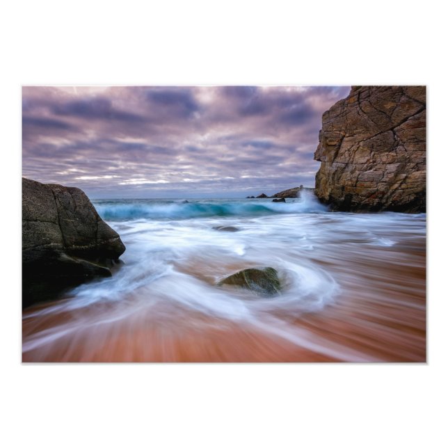 Long Exposure Seascape Waves Print Fototryck (Framsidan)