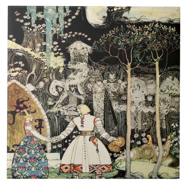 Long Farewell Fairytale Kay Nielson Kakelplatta (Framsidan)