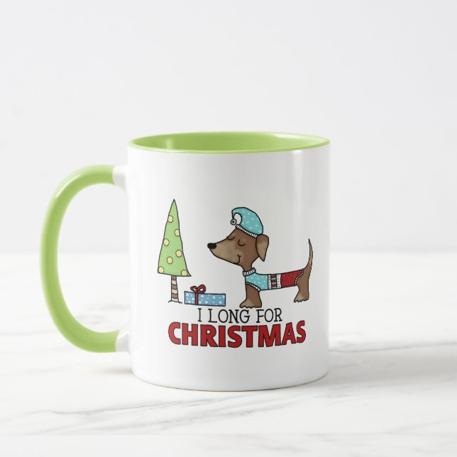 Long for jul-Dachshund Mugg (Vänster)