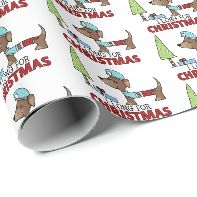 Long for jul-Dachshund Presentpapper (Rullad Hörn)
