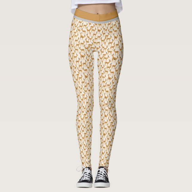 "LONG GAZELLE PRINT" - AKTIVEWEAR LEGGINGS (Framsida)