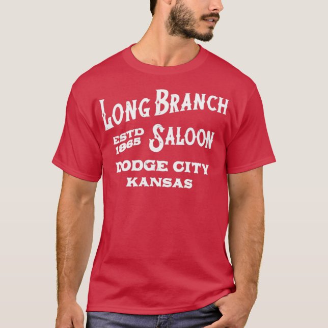 Long Gren Saloon Gunrökon T Shirt (Framsida)