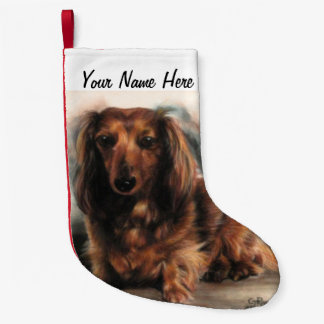 Long-hågad Dachshund-hund Liten Julstrumpa