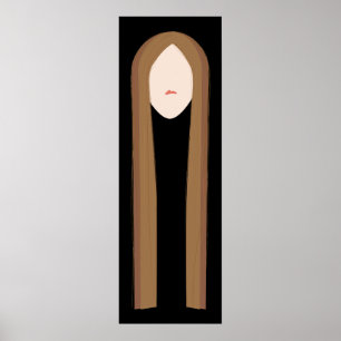 Long Hair Art Minimalistiskt Modern Porträtt Poster