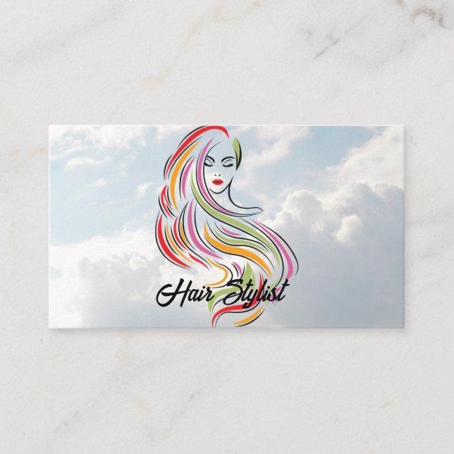 Long Hair Beauty Visitkort (Framsida)