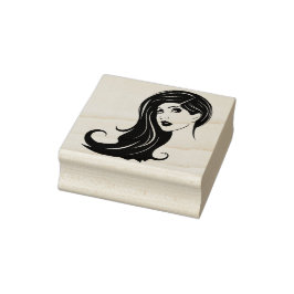 Long Hair BeSnyval Woman Mode Makeup Art Stämpel