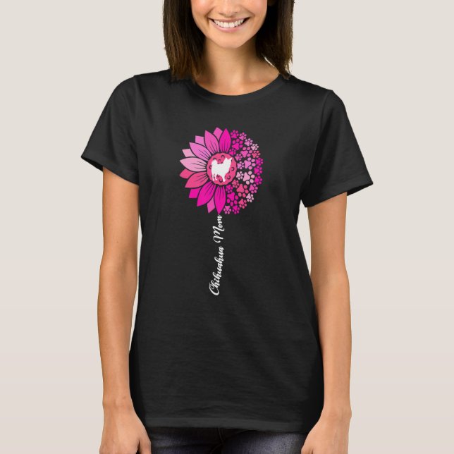 Long Hair Chihuahua Mamma Solros Chiwawa D T Shirt (Framsida)