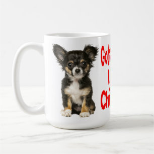 Long Hair Chihuahua Puppy Hund Red Kärlek Kaffemugg