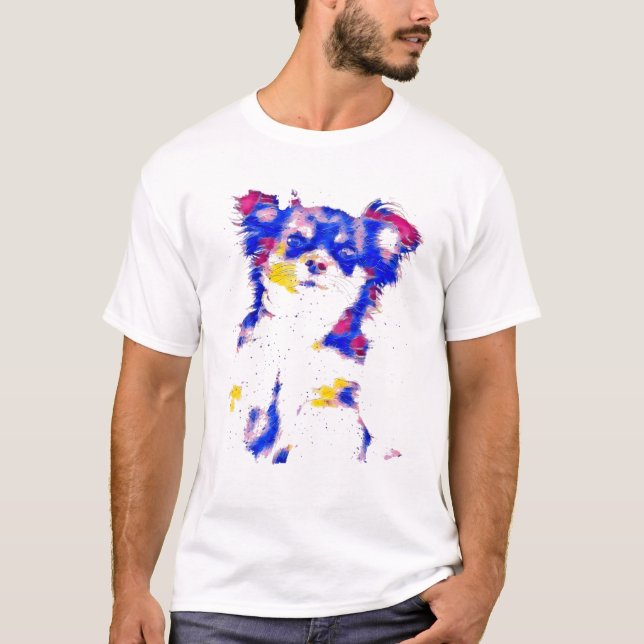 Long Hair Chihuahua T Shirt (Framsida)