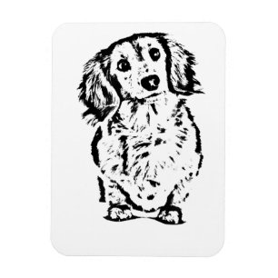 Long Hair Dachshund Älskare Gift Doxie Mamma Papp Magnet