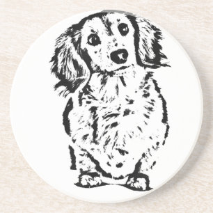 Long Hair Dachshund Älskare Gift Doxie Mamma Papp Underlägg