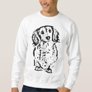 Long Hair Dachshund Älskare Gift Doxie Mamma Pappa Lång Ärmad Tröja