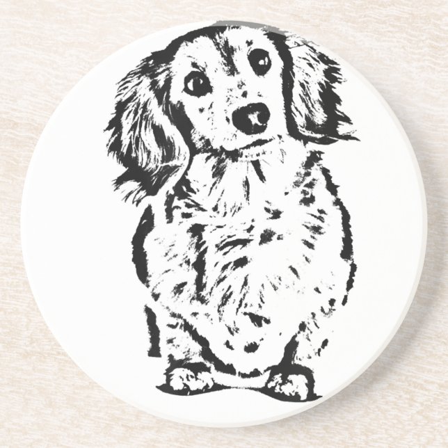 Long Hair Dachshund Älskare Gift Doxie Mamma Pappa Underlägg (Framsidan)