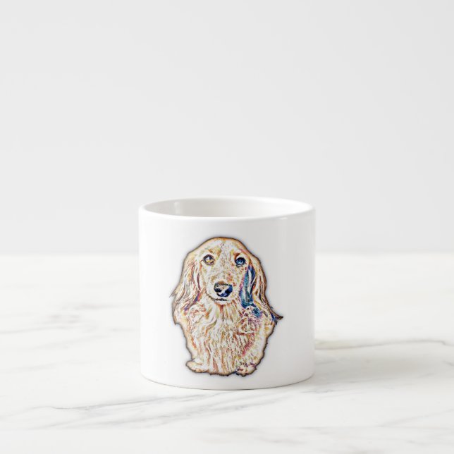 Long Hair Dachshund Gifts Cute Doxie Wiener Hund L Espressomugg (Framsidan)