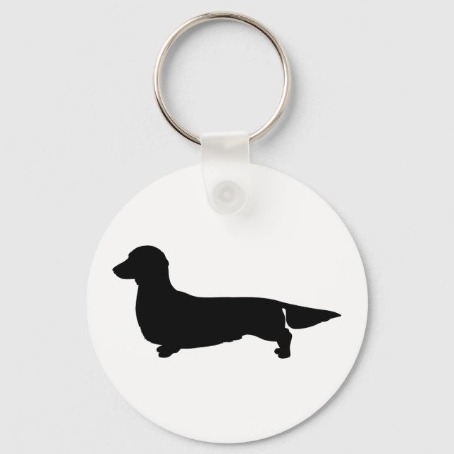 Long Hair Dachshund Nyckelring (Framsida)
