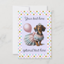 Long Hair Dachshund Party Inbjudningar