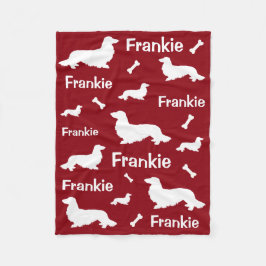 Long Hair Dachshund Personlig Blanket för hundar Fleecefilt