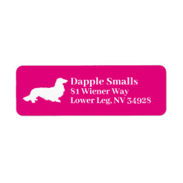 Long Hair Dachshund | Rosa Returadressetikett Returadress Etikett