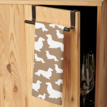 Long Hair Dachshund Tan Brown Kitchen Towel