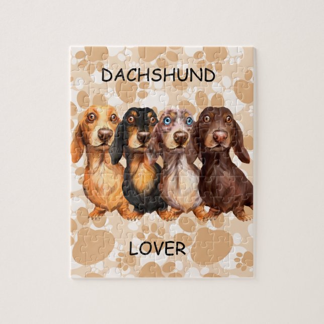 Long Hair Dachsund Pussel (Vertikal)