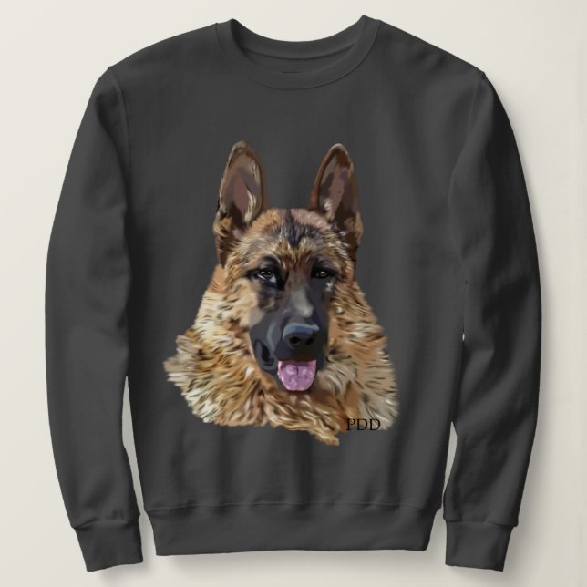 Long Hair German Shepherd Hund T-shirt (Design framsida)
