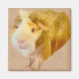 Long Hair Guinea Gris Magnet