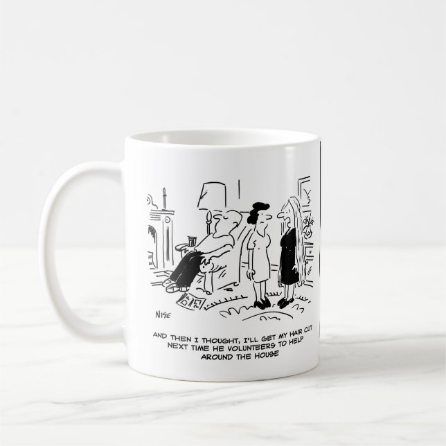 Long Hair Stil på grund av ingen hårklyfta eller h Kaffemugg (Vänster)