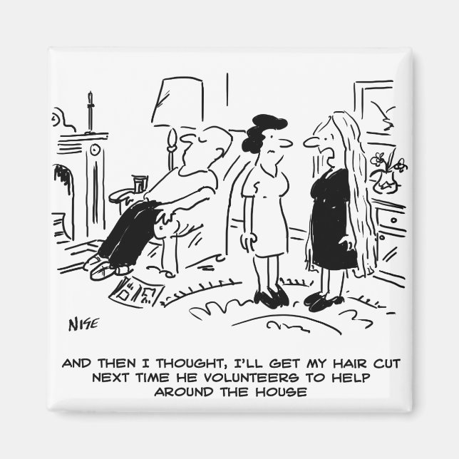 Long Hair Stil på grund av ingen hårklyfta eller h Magnet (Framsidan)