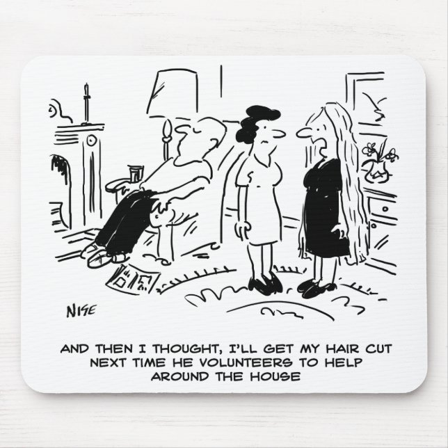 Long Hair Stil på grund av ingen hårklyfta eller h Musmatta (Framsidan)