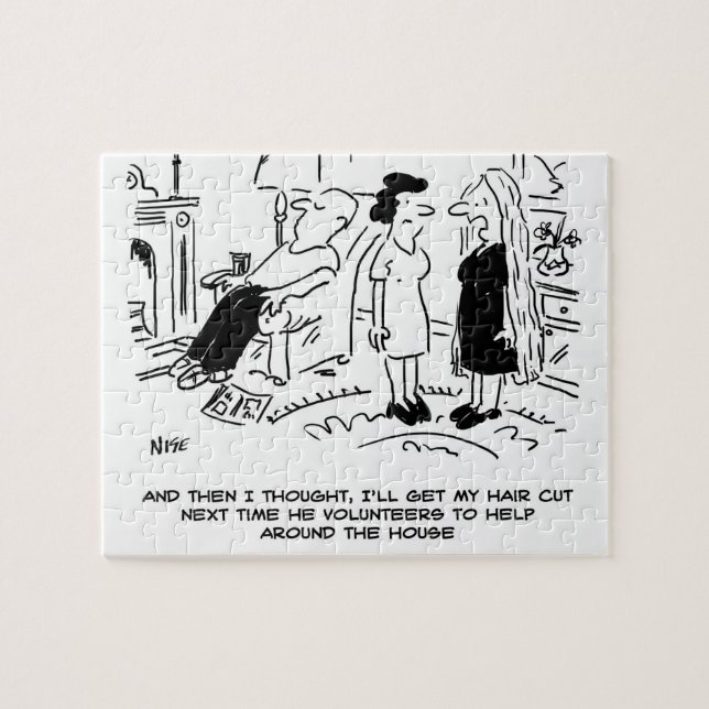 Long Hair Stil på grund av ingen hårklyfta eller h Pussel (Horisontell)