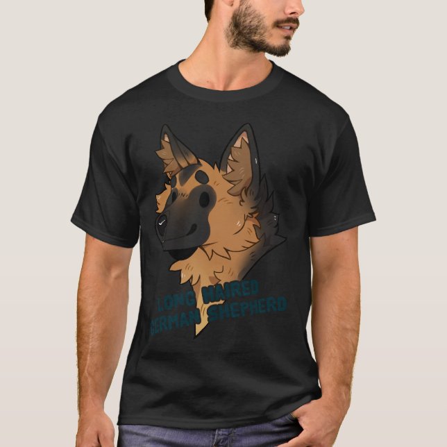 Long Haired German Shepherd 301 T Shirt (Framsida)