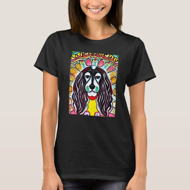 Long Haired Hippie Dog Premium T Shirt (Framsida)