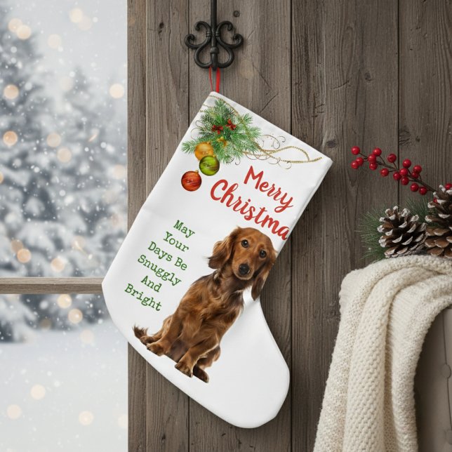 Long-Halls Kärlek Dachshund Liten Julstrumpa (Dachshund Christmas Stocking)