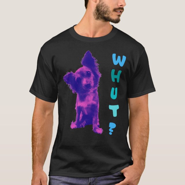 Long-hårade Chihuahua Whut T Shirt (Framsida)