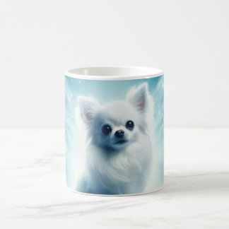 Long-Hearing White Chihuahua Kaffemugg