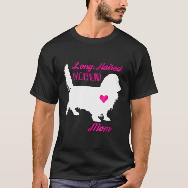 Long-HERD Dachshund Mamma-Mors dag Wiener Hund T Shirt (Framsida)