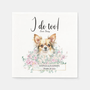 Long-högparad Chihuahua Hund Bröllop Cocktail Napk Pappersservett