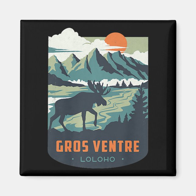 Long Honeymoon LOLOHO Gros Ventre Wilderness Magnet (Framsidan)