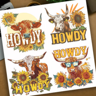 Long Horn Howdy Klistermärken