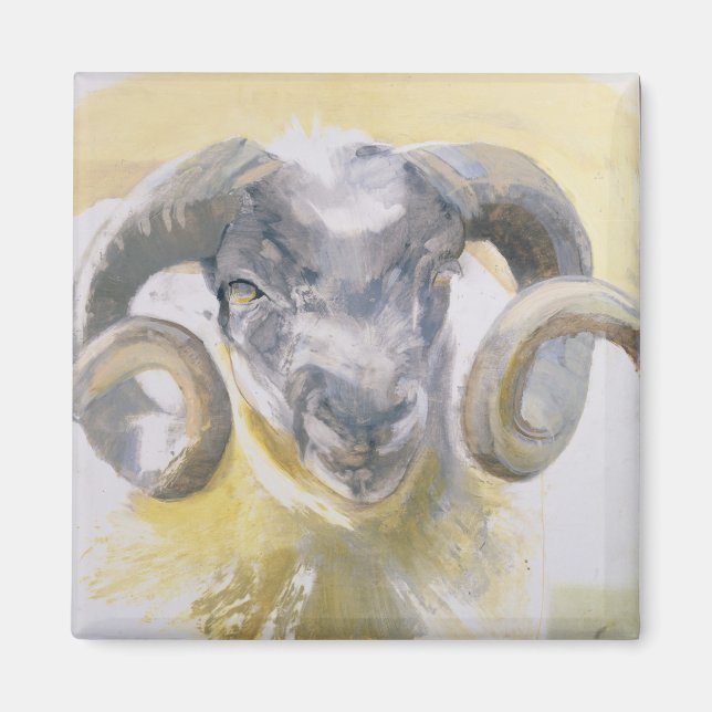 Long Horn Sheep 2 Magnet (Framsidan)