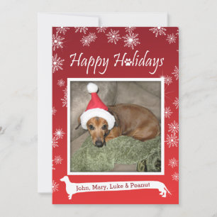 Long Hund Snowflake-julkort Julkort