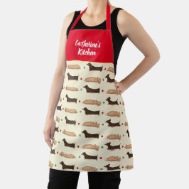 Long Hundar - Dachshunds - Red Apron