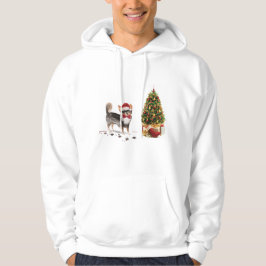Long Hved Chihuahua Funny jul Hund Träd Hoodie