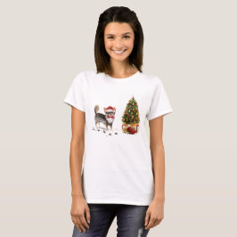 Long Hved Chihuahua Funny jul Hund Träd T Shirt