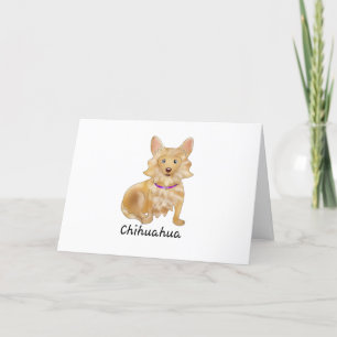 Long-Hved Chihuahua Hund l Helgkort
