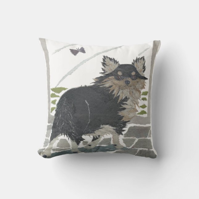 Long Hved Chihuahua Pillow Kudde (Framsida)