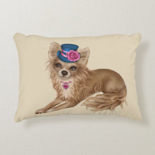 Long Hved Chihuahua Pillow Prydnadskudde