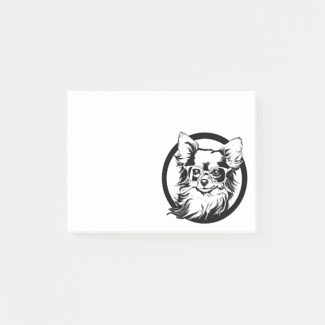 Long Hved Chihuahua Post-it Block (Framsida)