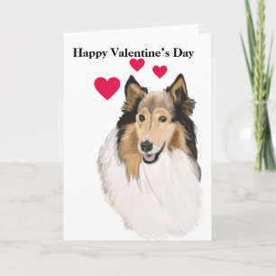 Long-Hved Collie Hund Porträtt Helgkort