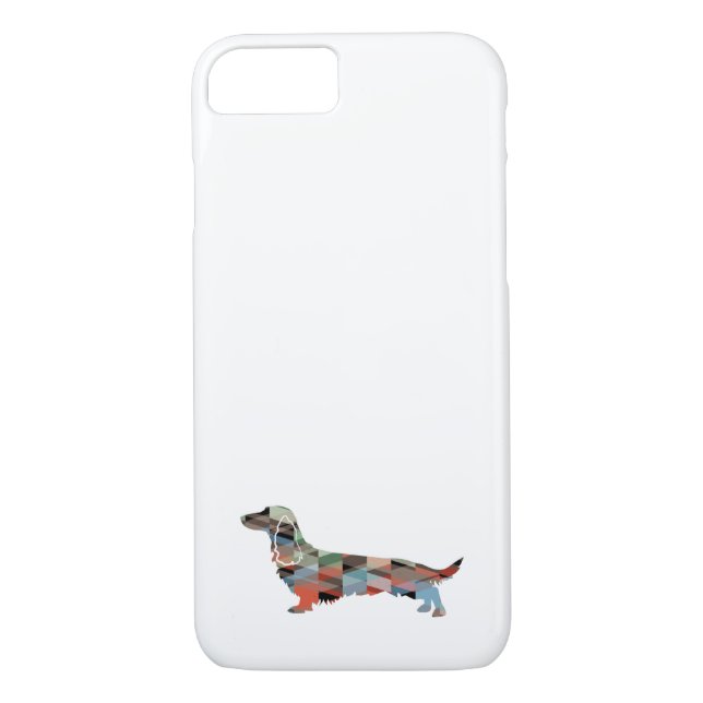 Long-Hved Dachshund Geo Silhouette Play Case-Mate iPhone Skal (Baksida)